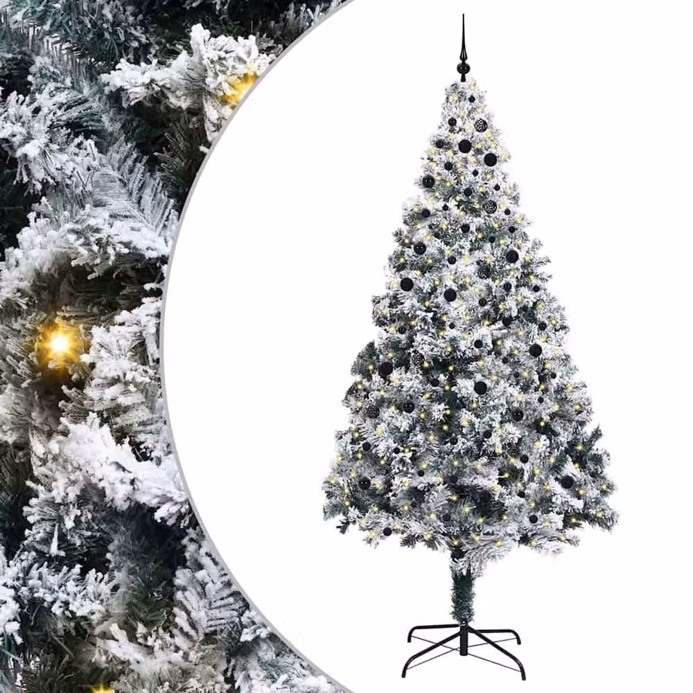 Berkfield Home White PVC Christmas Tree with 300 LEDs and Stand, Height: 300 cm – 2