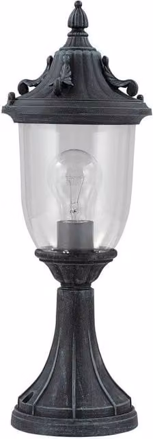 Netlighting Elkstone Outdoor Pedestal Lantern in Green Verdigris with Aluminium and Glass IP44 – 1