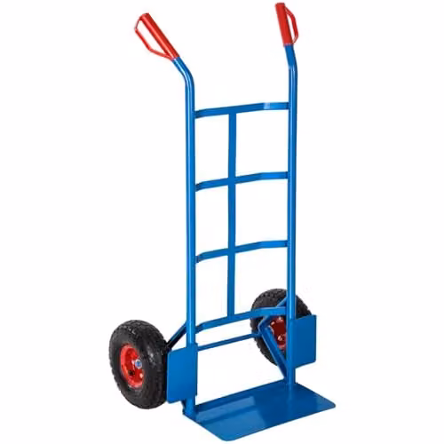 tectake Heavy-Duty Sack Barrow with Steel Frame and Pneumatic Tyres, Blue – 1