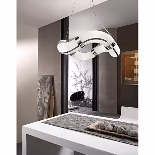 Netlighting Guss Modern Wall Lamp with 2 E27 Lights in Polished Chrome and White – 3