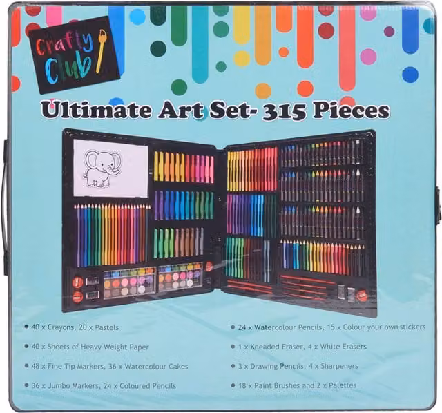 Crafty Club 315 Piece Ultimate Art Set in Multicolour