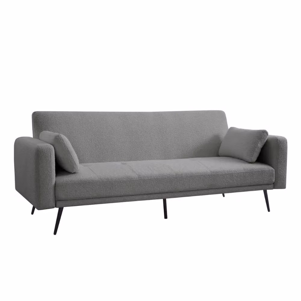 Home Detail Tom Grey Upholstered Bouclé Sofa Bed W/D/H: 207 x 110 x 85 cm – 2