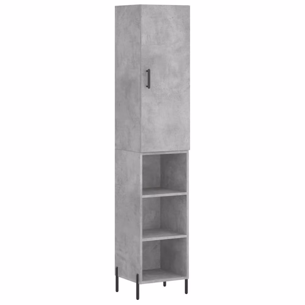 Berkfield Home Industrial Highboard in Concrete Grey, W/D/H: 34.5 x 34.0 x 180.0 cm – 3