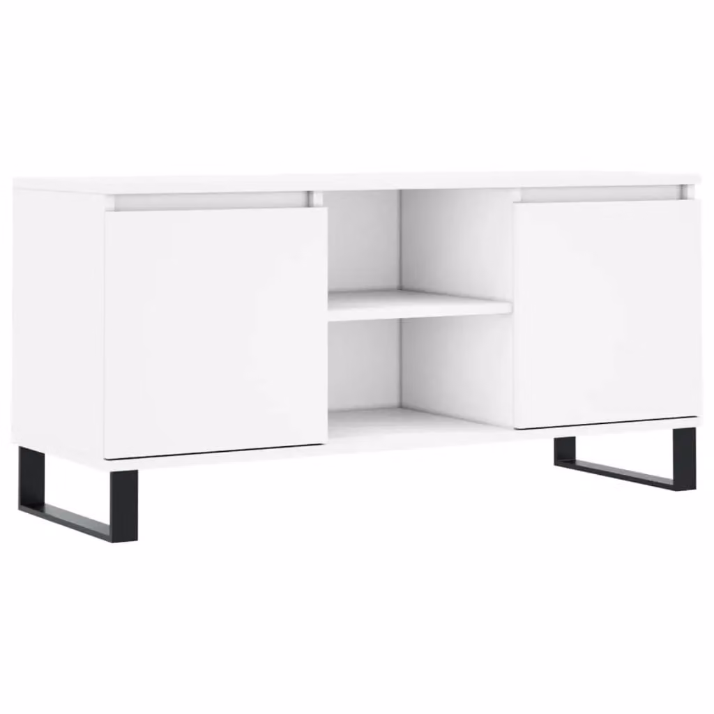 Berkfield Home Modern White Matt TV Cabinet W/D/H: 104 x 35 x 50 cm – 2