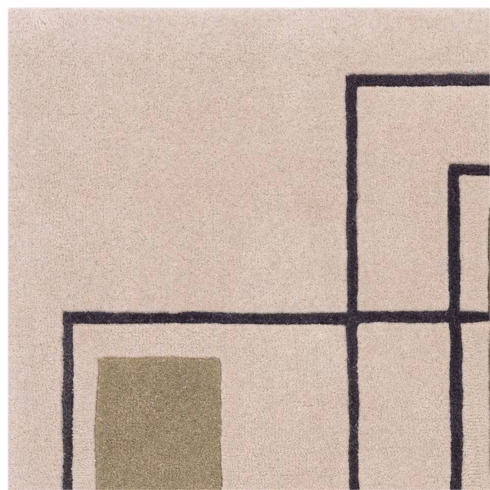 The Rug Shop UK Beige Handmade Wool Modern Geometric Easy to Clean Area Rug W: 160 cm, D: 230 cm – 2