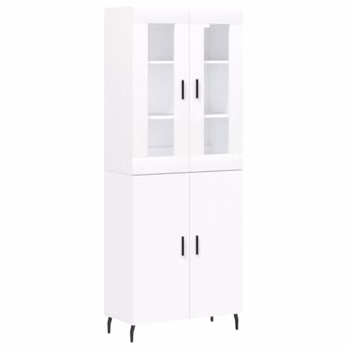 vidaXL Modern White Highboard in Engineered Wood W/D/H: 69.5 x 34.0 x 180.0 cm