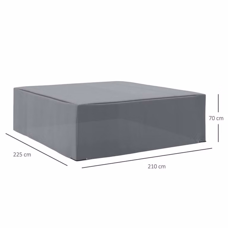 NESTLUNE Grey Polyester Outdoor Garden Furniture Protective Cover