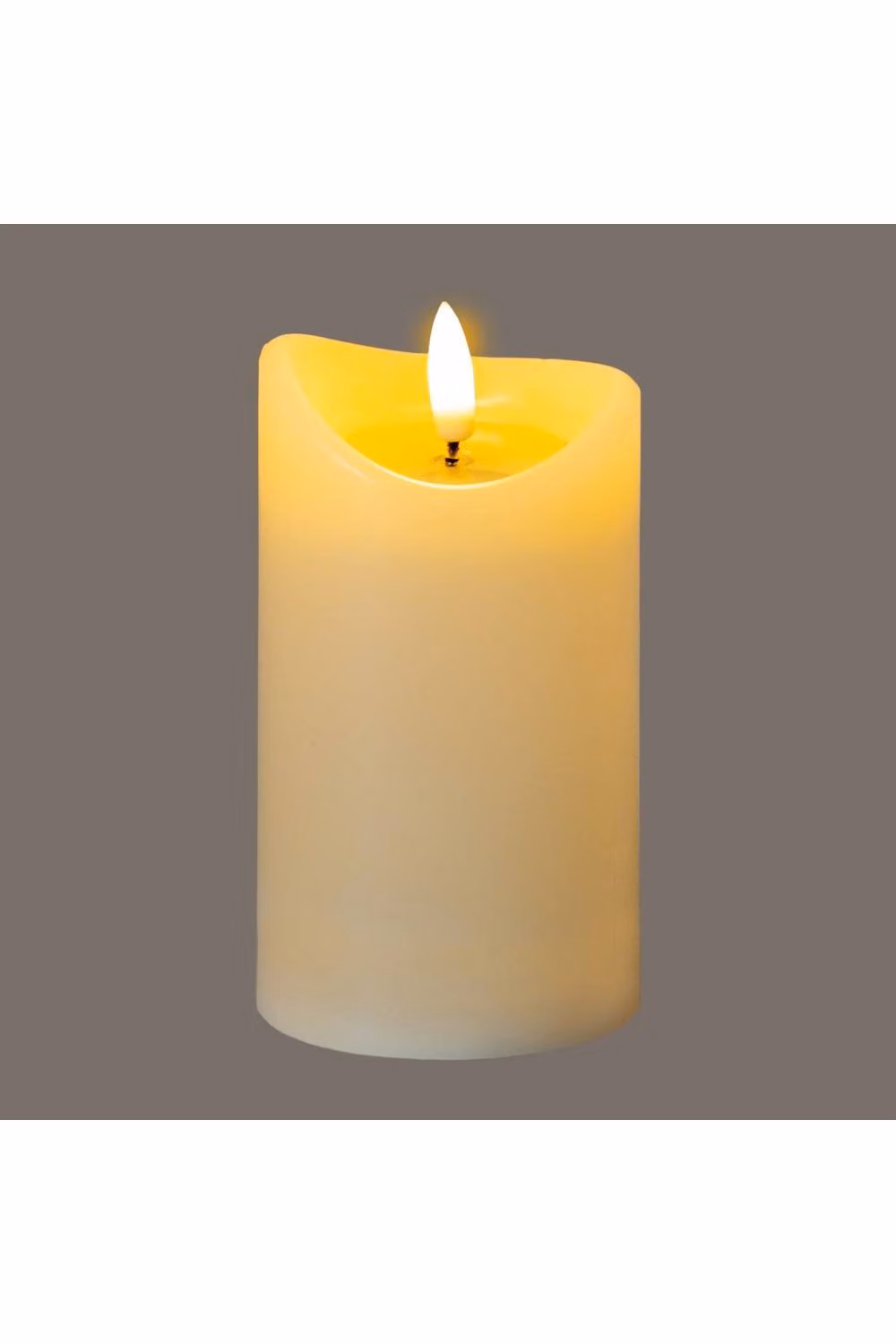 KDMD Luxe Collection Natural Glow Cream Melted LED Pillar Candle, Beige, W/D/H: 6.985 x 6.985 x 12.7 cm – 2
