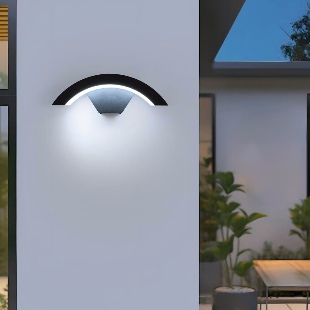 Pheashine U-Shaped LED Outdoor Wall Light, 24W Cool White, Black Aluminium – 2