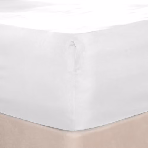 Brentfords Double Fitted Bed Sheet in White, Easy Care Microfibre Fabric, W/D/H: 137 x 190 x 25 cm