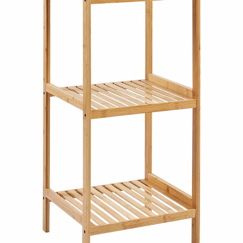 Wyld and Coco 3-Shelf Freestanding Bamboo Bathroom Unit, Brown – 2