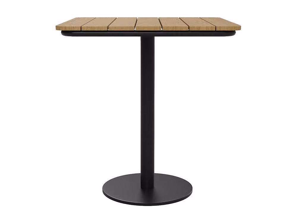 MYLIA Square Garden Table in Black Metal and Composite, Width: 70 cm – 2