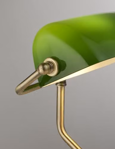 Lighting Collection Bankers Table Lamp in Gold and Green – 2