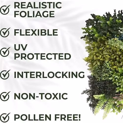 Ark Mat Purple Strand Artificial Plant Wall Panel, Green, W/D/H: 50 x 50 x 15 cm – 3