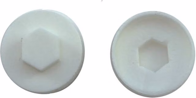 JCP Construction Products White Plastic Cover Caps, 16mm, Box of 1000