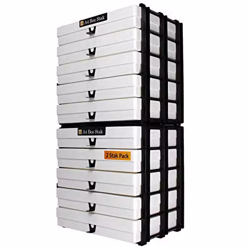 WestonBoxes A4 Craft Storage Unit with 2 White Boxes – 2