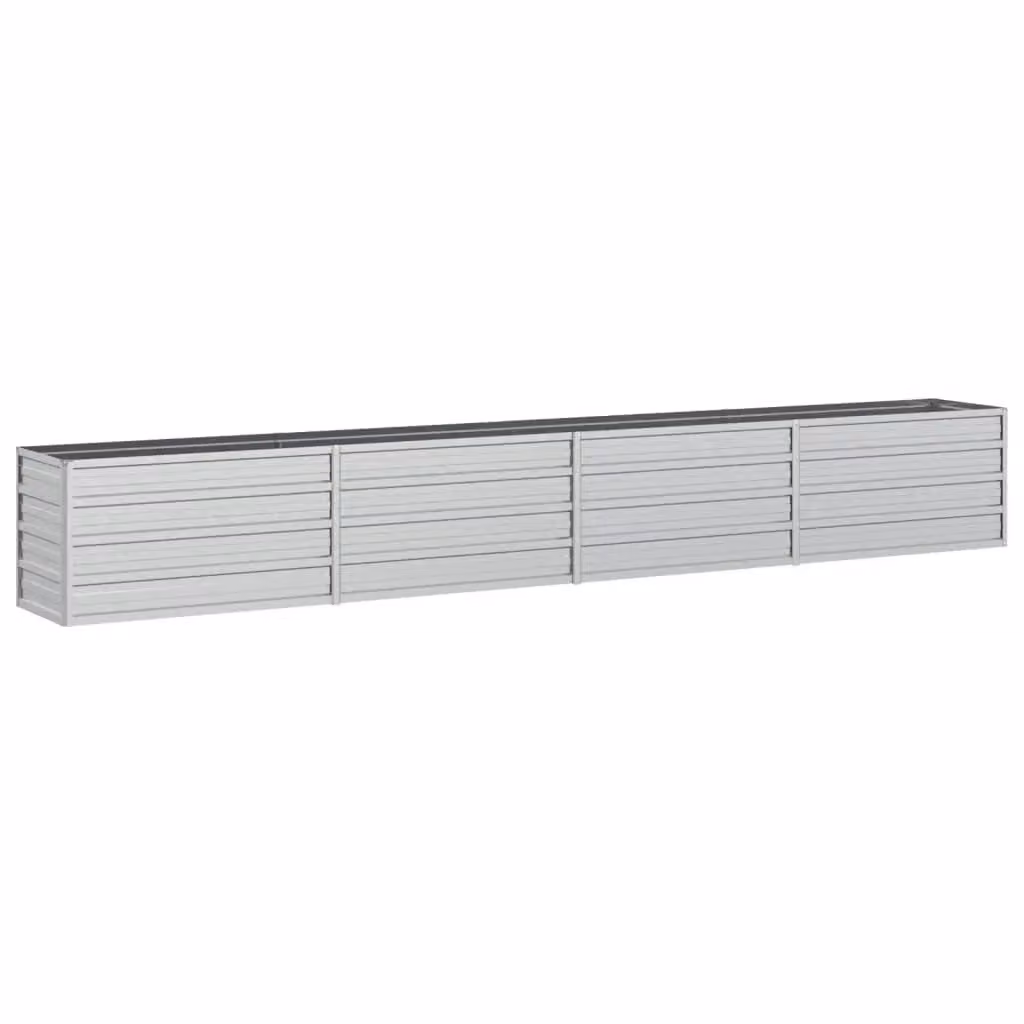 Berkfield Home Garden Galvanised Steel Raised Bed in Silver, W: 320 cm, D: 40 cm, H: 45 cm – 2