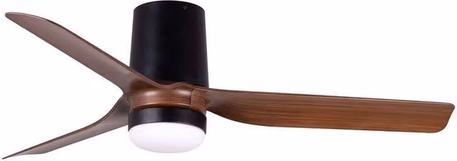 Netlighting Mini Punt Tub Smart LED Ceiling Fan, Matt Black and Walnut, 90 cm – 4