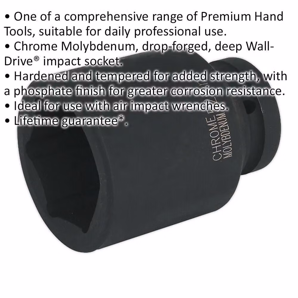 Loops 52mm Forged Deep Impact Socket 1 Inch Square Drive Chrome Molybdenum Wrench Socket Black – 2