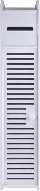 KORVIXA White PVC Freestanding Bathroom Storage Unit with Hinged Doors and Internal Shelves, W: 70.0 cm, H: 65.0 cm – 1