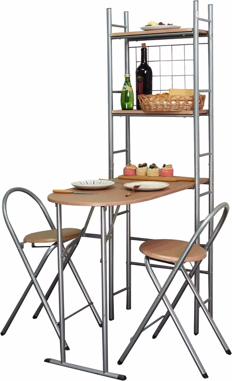 SPOT ON DEALZ Compact Butterfly Folding Dining Table and 2 Chairs Set in Light Oak – 2