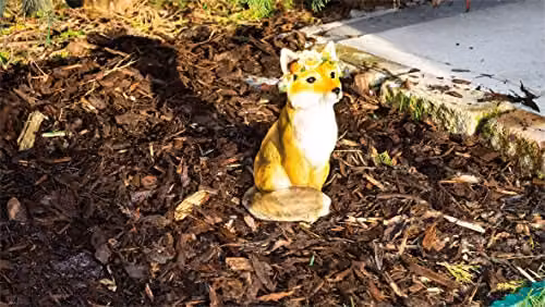 St Helens Home & Garden Brown Resin Female Fox Solar Garden Ornament with Light Up Headband – 3