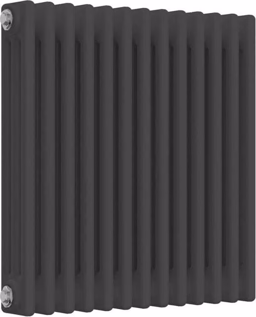 Bathroom Kingdom Colona Anthracite 3 Column Horizontal Traditional Radiator, Grey, W/H: 600 x 605 mm – 1