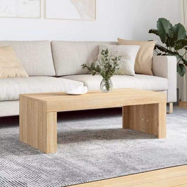 Berkfield Home Sonoma Oak Coffee Table in Brown, W: 102 cm, D: 50 cm, H: 36 cm – 1