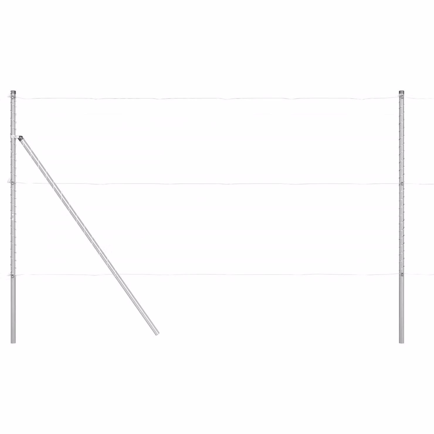 Berkfield Home 26 Piece Set of Round Galvanised Steel Fence Posts in Silver, H: 170 cm, Diameter: 3.2 cm – 2