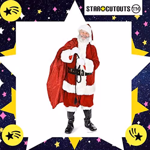 Star Cutouts SC14 Lifesize Father Christmas Santa Claus Decoration with Sack of Toys, Red and Multicolour, Height: 180 cm – 4