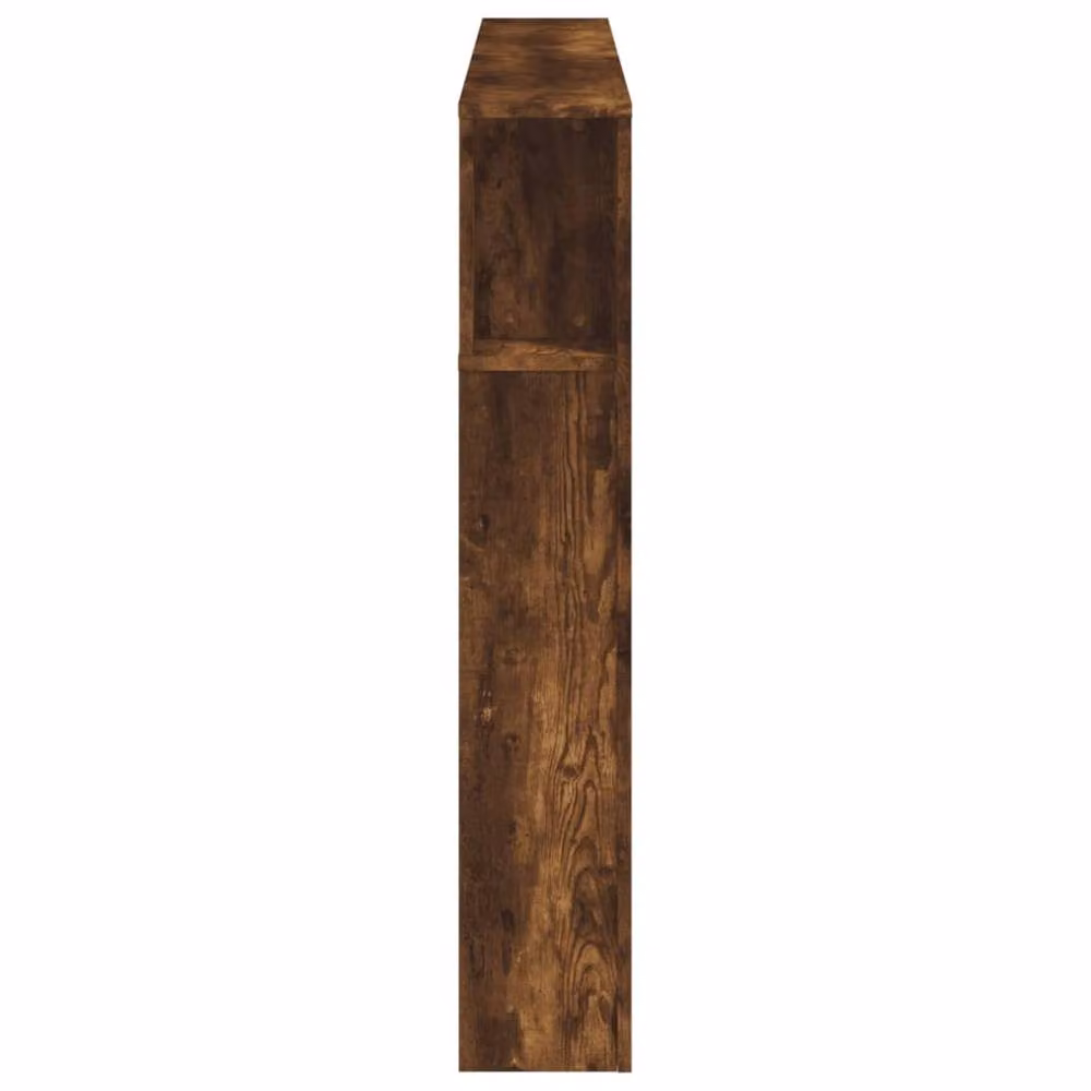 Berkfield Home LED Headboard in Smoked Oak Brown with Integrated Lighting and Shelf, W: 160 cm, D: 18.5 cm, H: 103.5 cm – 5