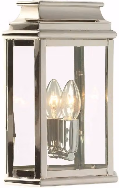 Netlighting St Martins Outdoor Wall Lantern Light in Grey with Polished Nickel Finish, IP44, E27 – 1