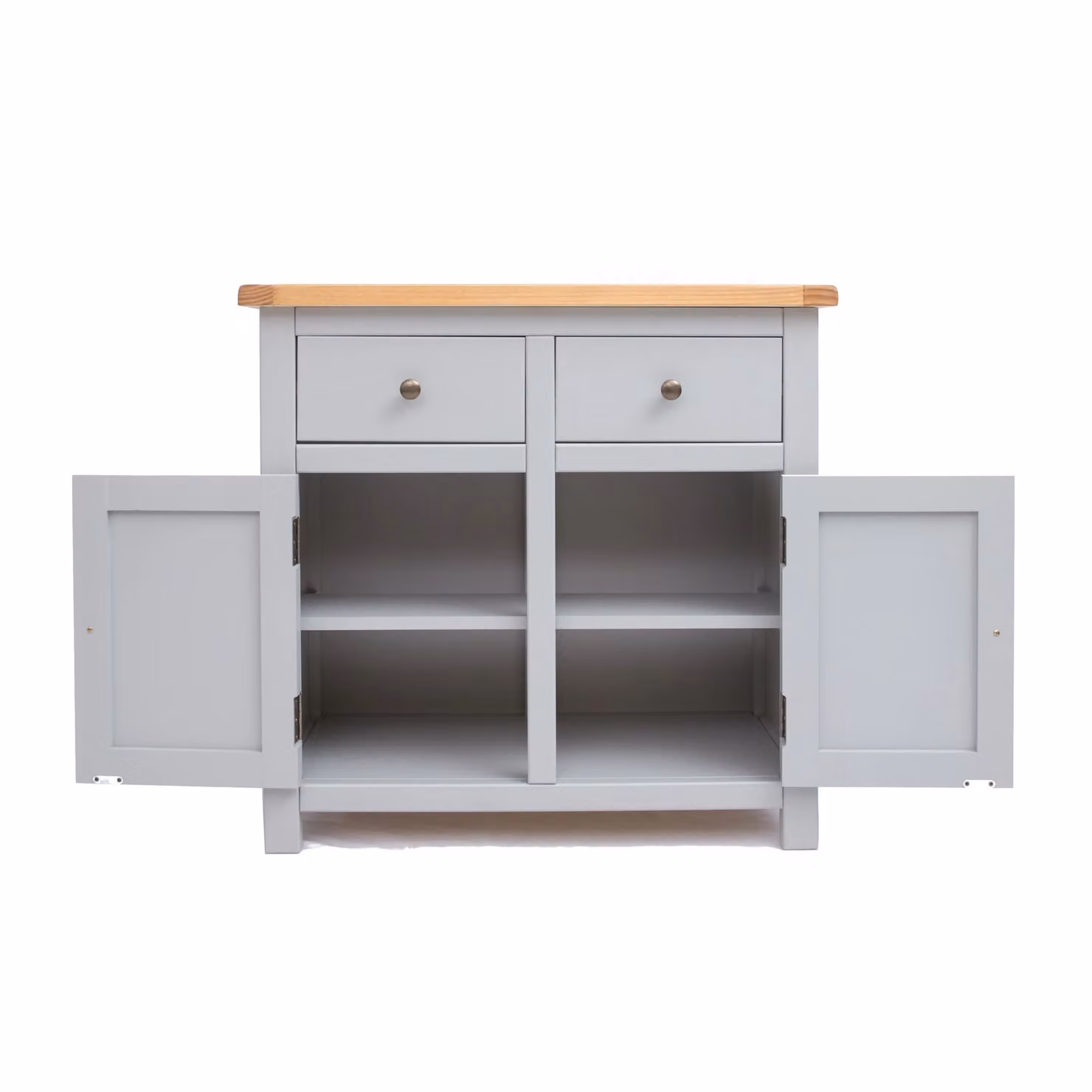 Cabinet Bits Argenta Grey 2 Door and 2 Drawer Sideboard with Brass Knobs – 2