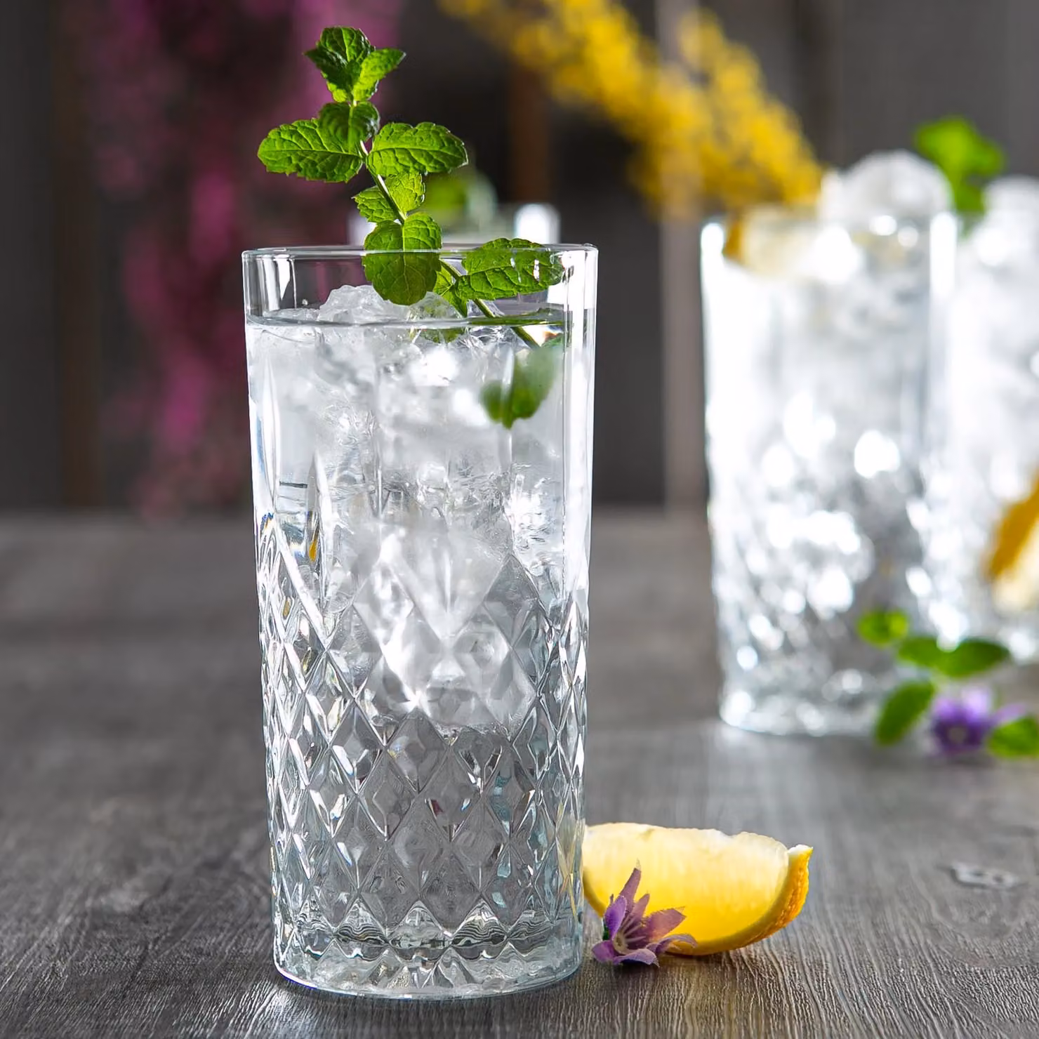 LAV Odin Geometric Highball Tumbler Glasses, Clear, 356ml, Pack of 12 – 3