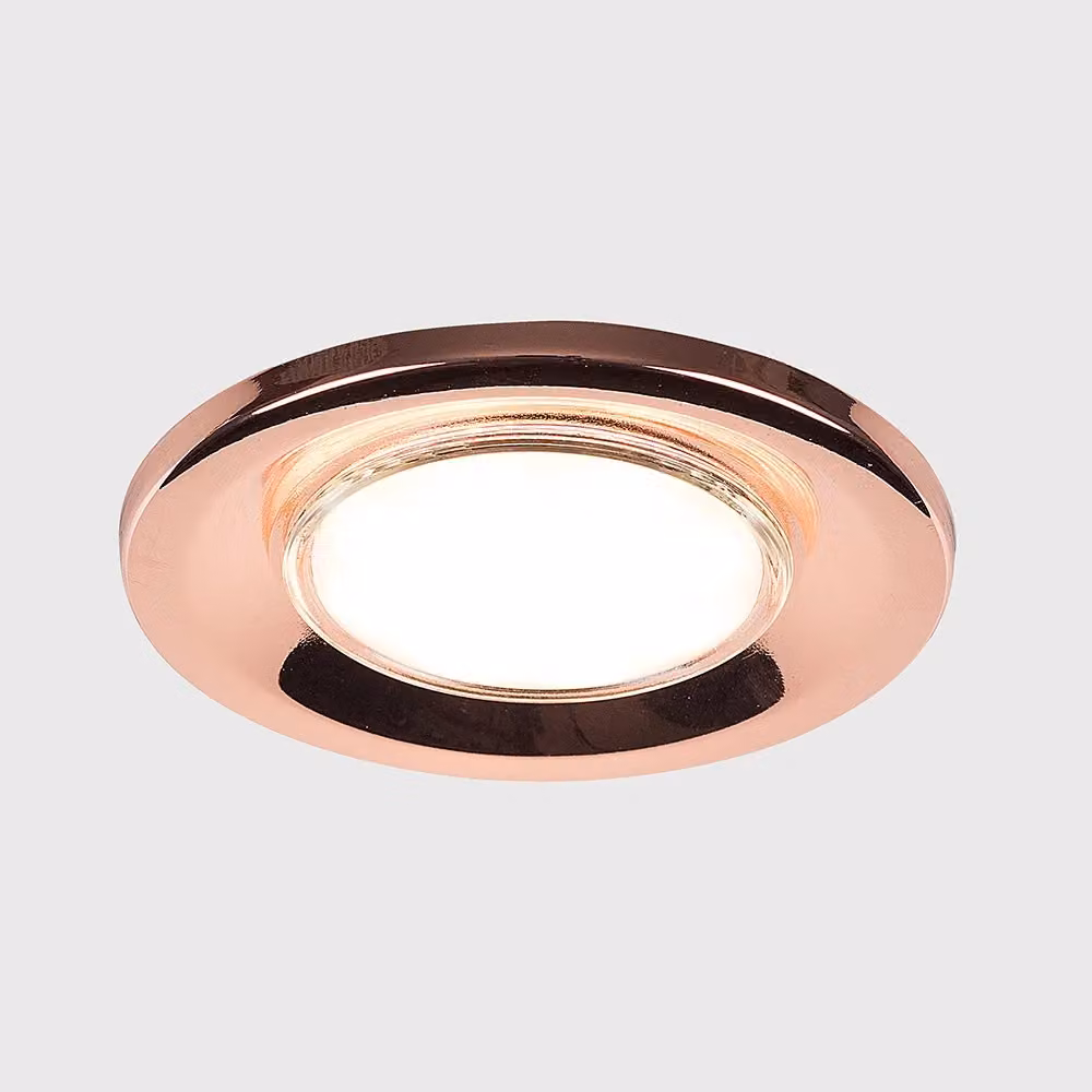 ValueLights Modern Fire Rated Polished Copper Effect GU10 Recessed Ceiling Downlight Pack of 4 – 2