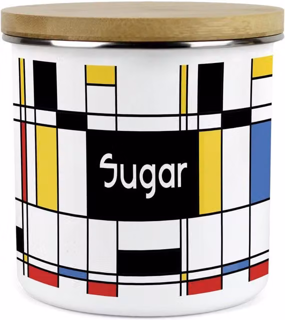 Purely Home Retro Design Ceramic Kitchen Storage Canister in White and Multicolour