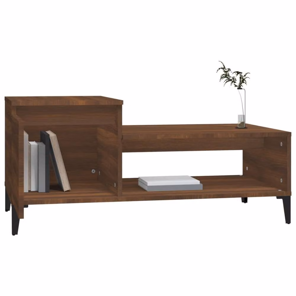 Berkfield Home Brown Oak Coffee Table, W/D/H: 100 x 50 x 45 cm – 3