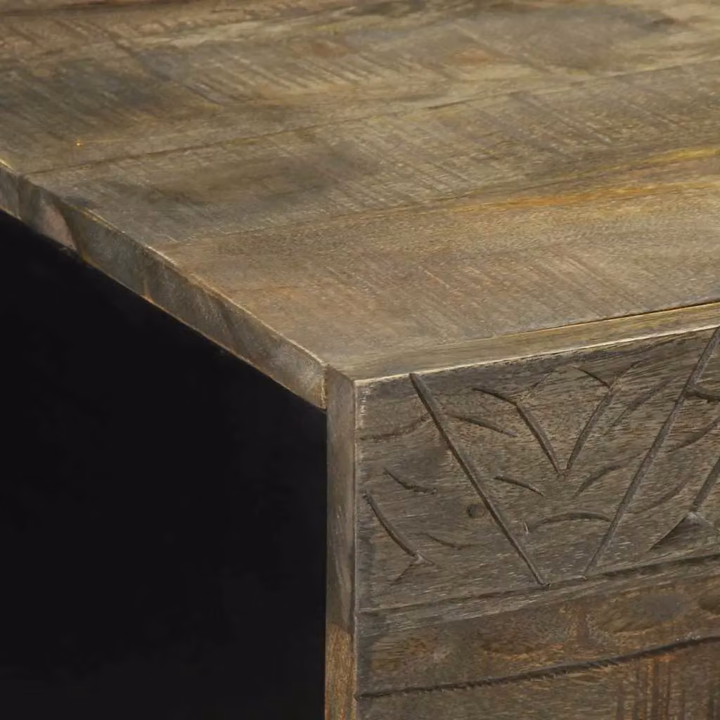 Berkfield Home Light Grey Mango Wood Coffee Table W/D/H: 100 x 54 x 40 cm – 4