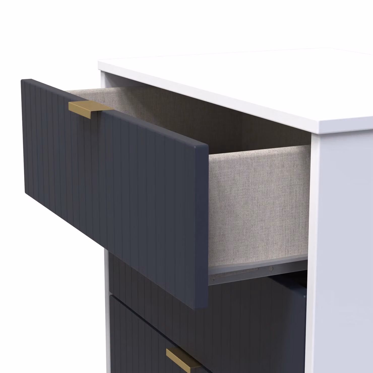 Ready Assembled 2 U Bexley 3 Drawer Chest in Dark Blue and Gold – 4