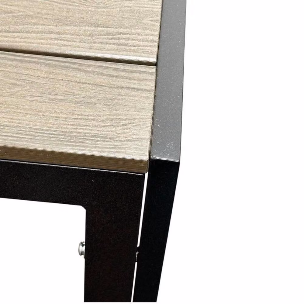 NESTLUNE Brown Outdoor Garden Dining Table, W/D/H: 80 x 80 x 15 cm – 3