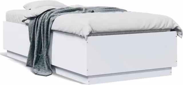Berkfield Home Single Bed Frame in White, W/D/H: 90 x 190 x 40 cm – 1