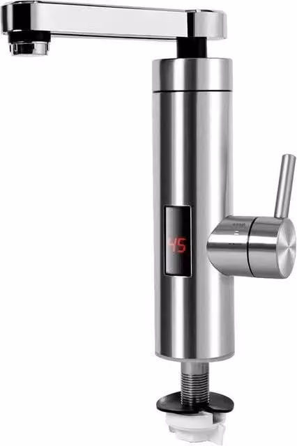 Kelvenix Silver Instant Boiling Water Tap for Kitchen and Bathroom with Electronic Sensor Display and Swivel Spout