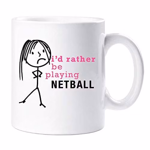60 Second Makeover Women's I'd Rather Be Playing Netball Ceramic Mug, White – 3