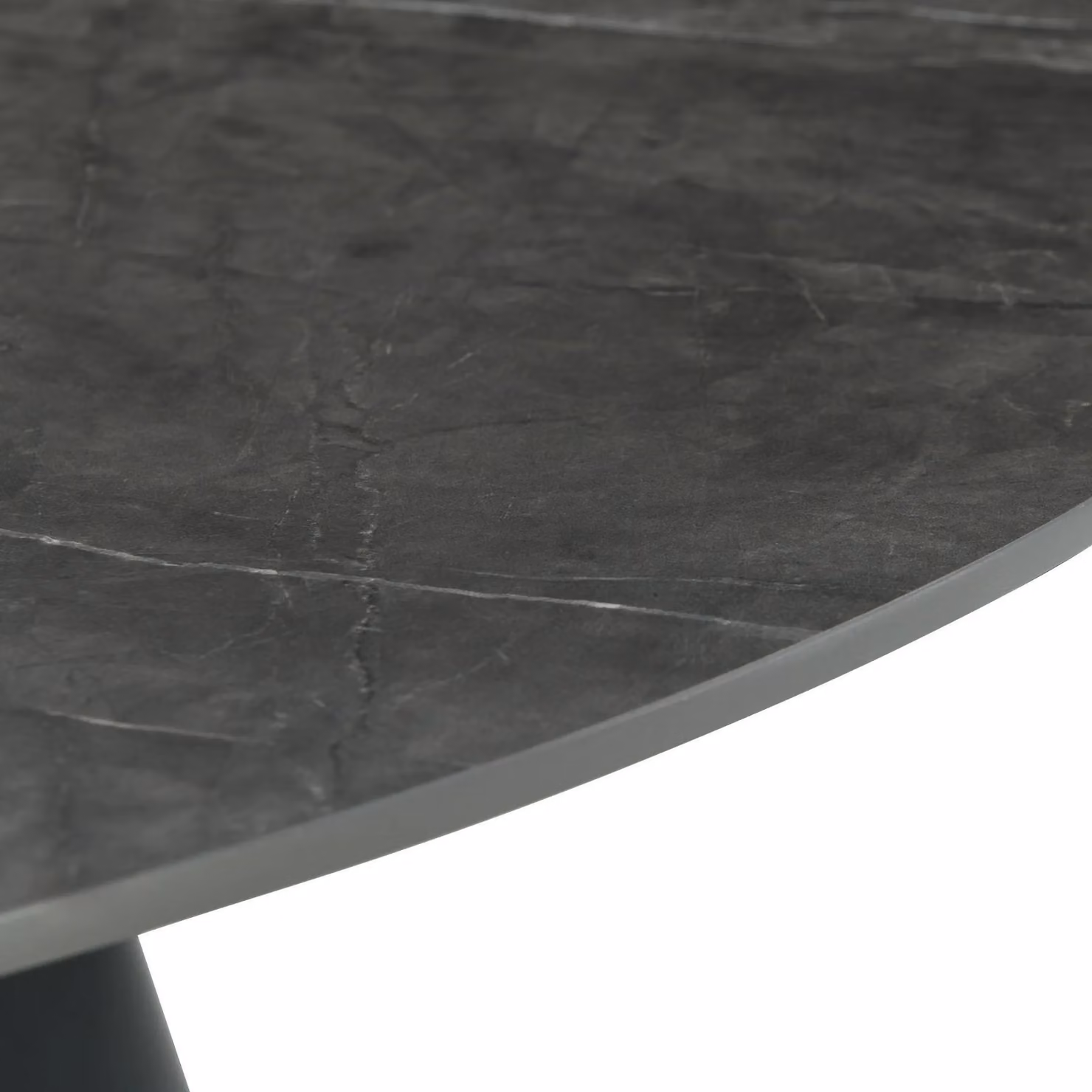 Home Source Modern Round Dining Table in Grey with MDF Laminate Top, Diameter: 120 cm – 4