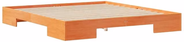 Berkfield Home Floor Bed Frame with Storage in Light Brown Solid Pine Wood, 200 x 200 cm