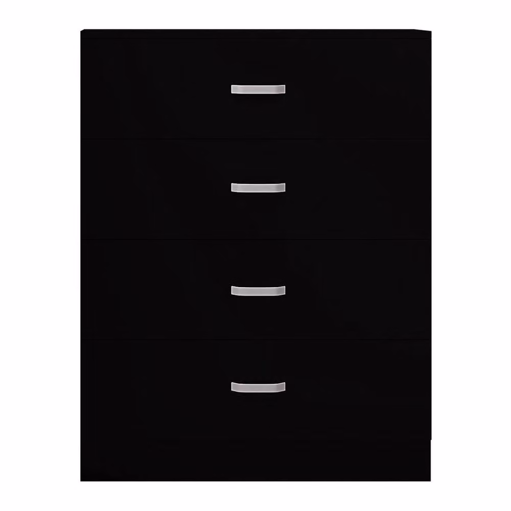 KORVIXA Tunis 4 Drawer Chest of Drawers in Matt Black, W/D/H: 100 x 100 x 100 cm – 3
