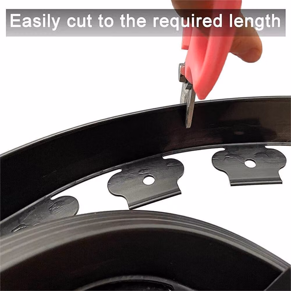 Nordara Heavy Duty Black Plastic Garden Edging with 50 Pegs for Paths and Drives – 3