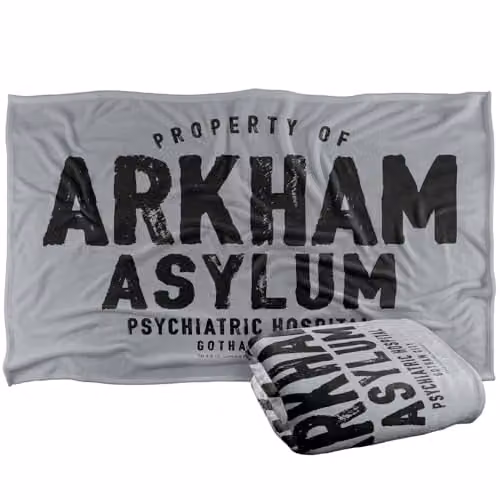 LOGOVISION Batman Arkham Asylum Super Soft Fleece Throw Blanket, Multicolour, W: 91.44 cm x L: 147 cm – 1