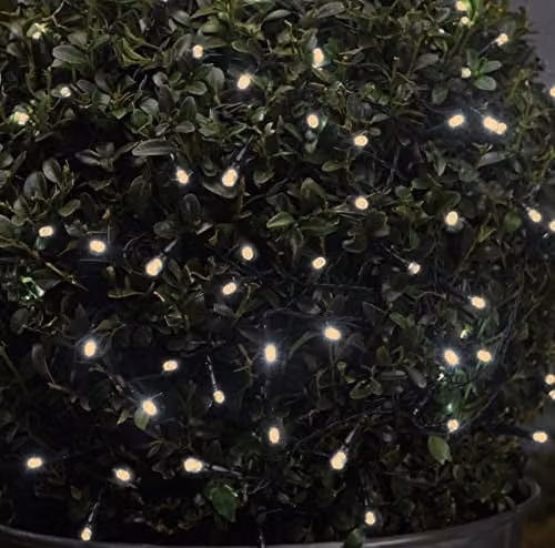 Smart Garden Products Eureka Battery Powered Warm White LED Christmas String Lights with 50 Lights and Timer