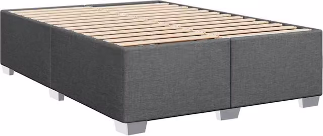 Berkfield Home Soft Upholstered Bed Frame in Dark Grey, Double (140 x 200 cm)